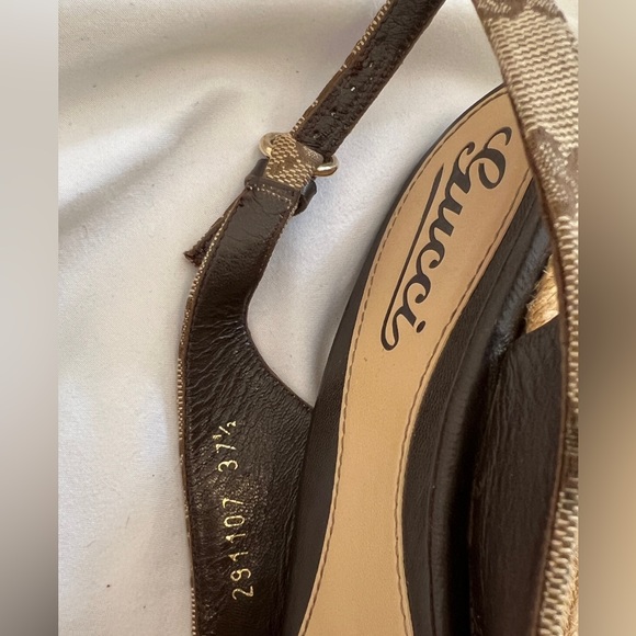 Gucci Slingback Canvas Wedges - Picture 3 of 8